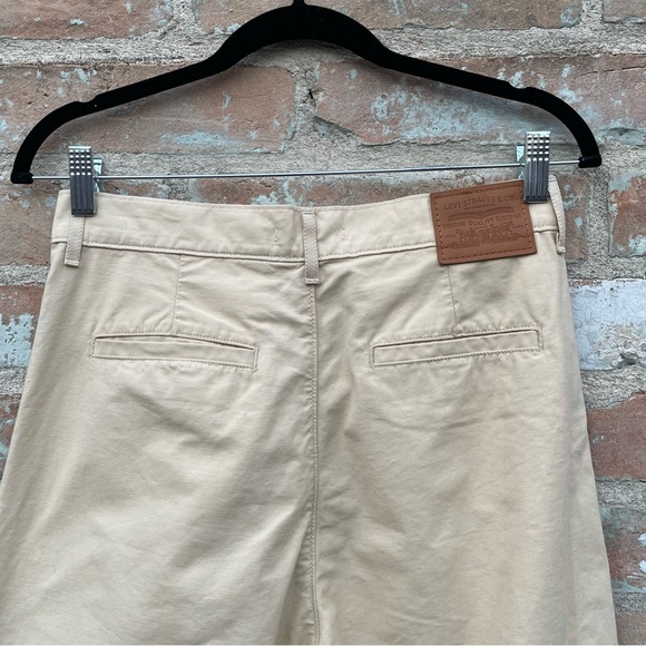 Levi’s High Loose Pants Pleated Khaki Chino Beige Tan Canvas Trousers Wide Leg - Picture 14 of 16